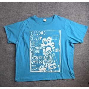 Just My Size T‎ Shirt Cotton Crewneck VTG Graphic Flag Everything Went Black